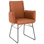 ARMLEHNSTUHL  in Stahl Mikrofaser  - Karamell/Schwarz, Design, Textil/Metall (61/91/60cm) - Dieter Knoll