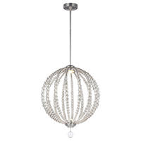 HÄNGELEUCHTE 50.9/73 cm  - Nickelfarben, Design, Glas/Metall (50.9/73cm) - Elstead Lighting