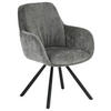 ARMLEHNSTUHL  in Eisen Chenille  - Schwarz/Grau, LIFESTYLE, Holz/Textil (62/88/66cm) - MID.YOU