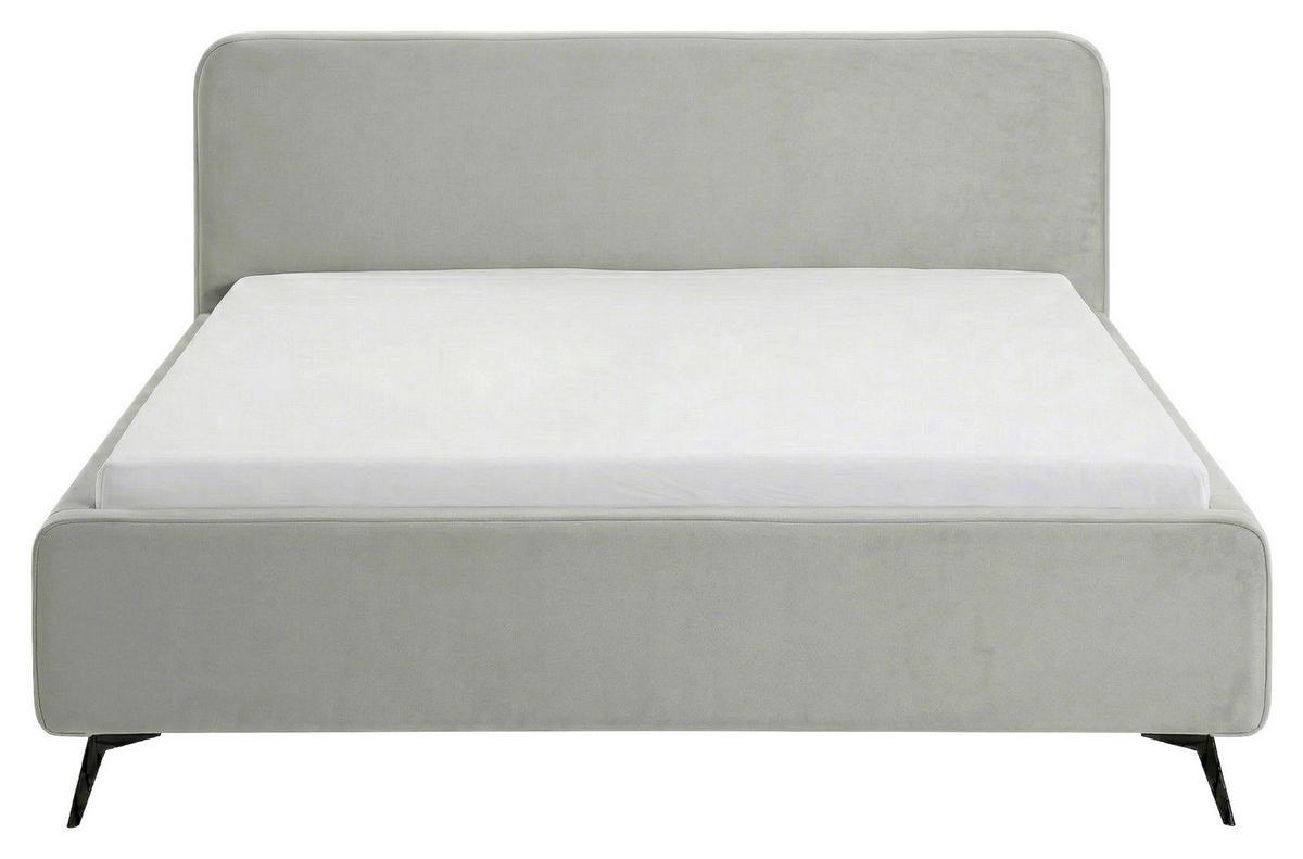 POLSTERBETT Hellgrau 140/200 cm  - Hellgrau/Schwarz, MODERN, Holz/Textil (140/200cm) - MID.YOU