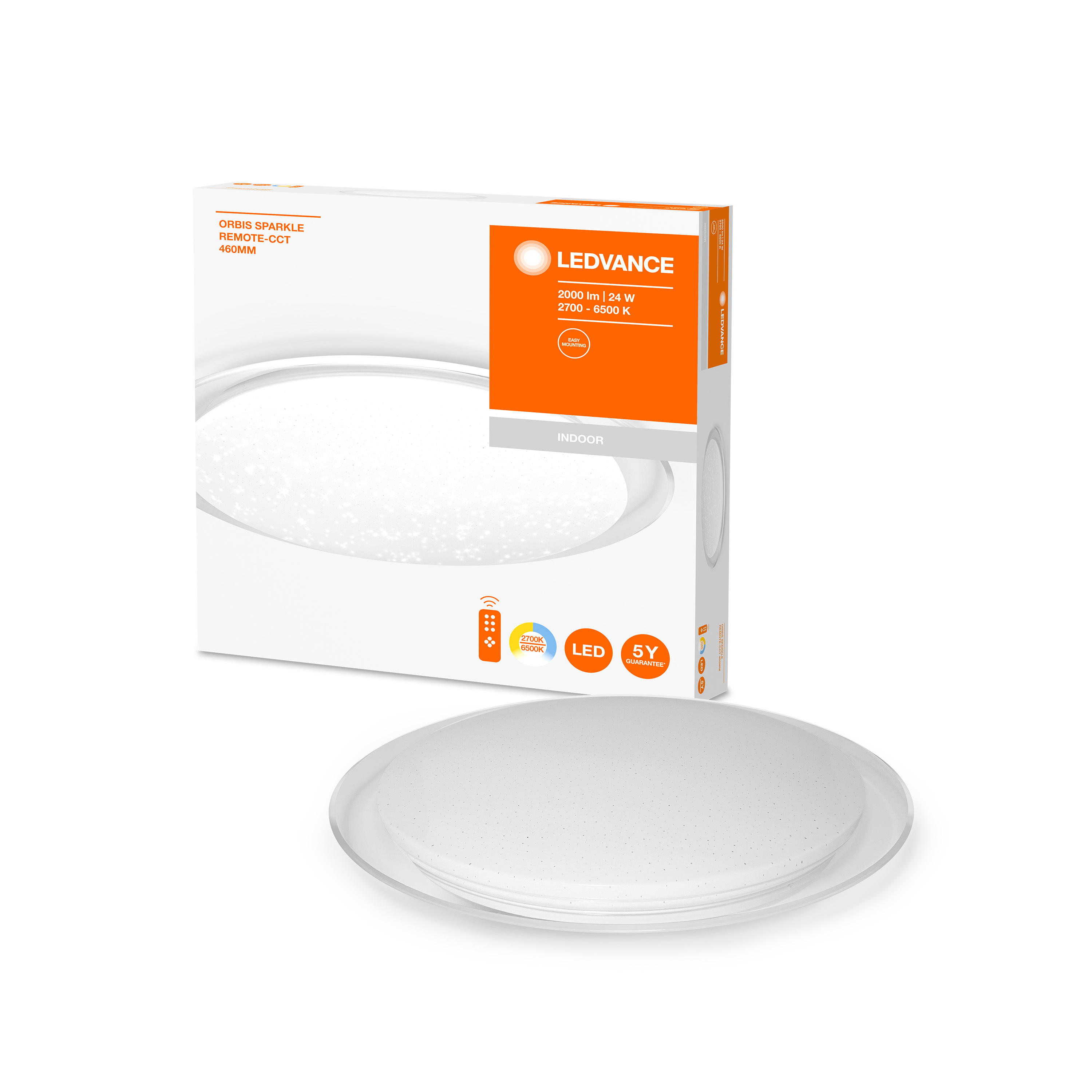 LED-DECKENLEUCHTE Orbis Sparkle  - Weiß, Basics, Kunststoff/Metall (54,6/51,1/52,7cm) - Ledvance