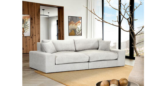 BIGSOFA Struktur, Bouclé Greige  - Greige/Schwarz, MODERN, Kunststoff/Textil (240/76/125cm) - Landscape