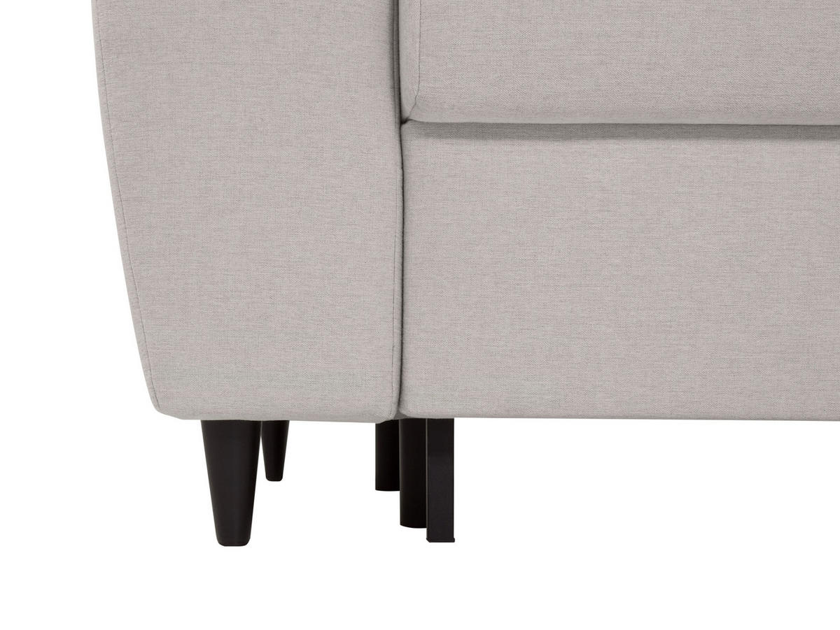 ECKSOFA GORDES in Hellgrau  - Hellgrau/Schwarz, Design, Holz/Textil (248/174cm) - MID.YOU