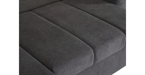 ECKSOFA Dunkelgrau Flachgewebe  - Chromfarben/Dunkelgrau, KONVENTIONELL, Textil/Metall (175/270cm) - Carryhome