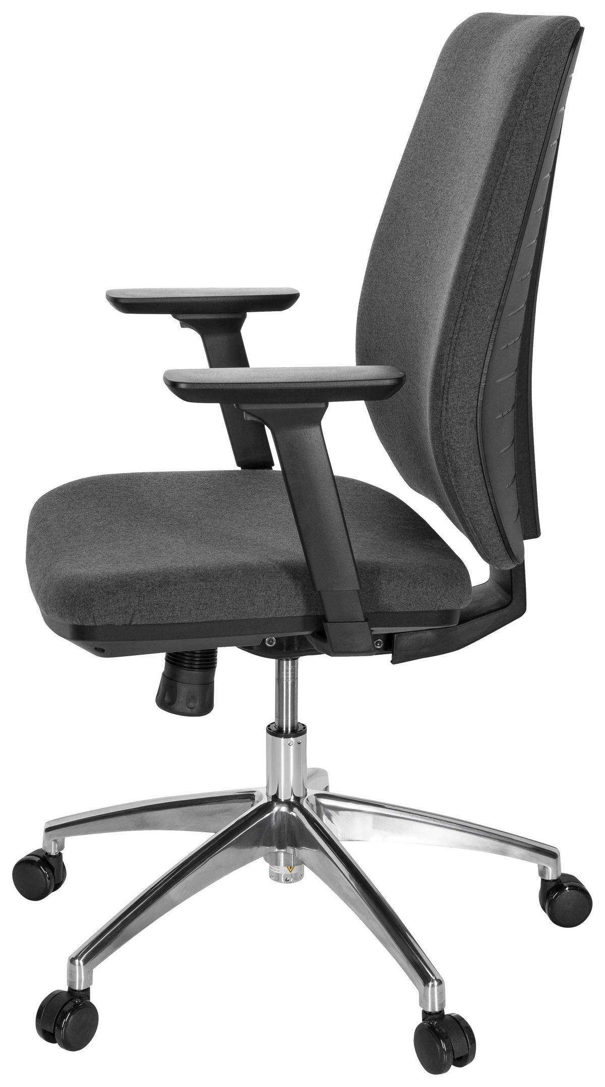 OTOČNÁ ŽIDLE, plochá tkanina, tmavě šedá - černá/tmavě šedá, Moderní, kov/textil (74/123/63cm) - MID.YOU