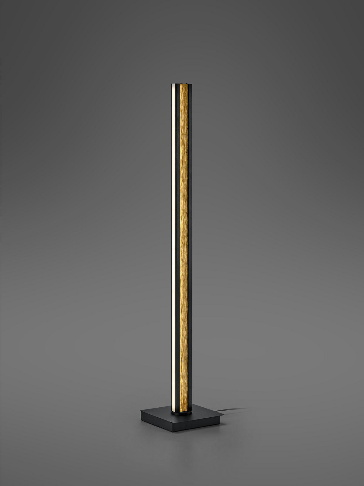 LED-STEHLEUCHTE - Schwarz, Natur, Metall (23/160cm) - Herzblut