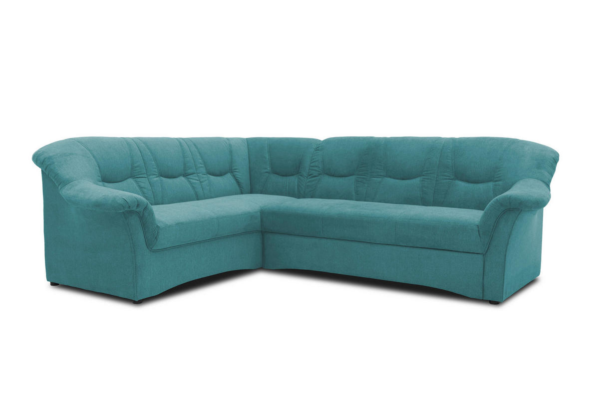 ECKSOFA Petrol Mikrofaser  - Petrol/Schwarz, KONVENTIONELL, Kunststoff/Textil (190/240cm) - MID.YOU