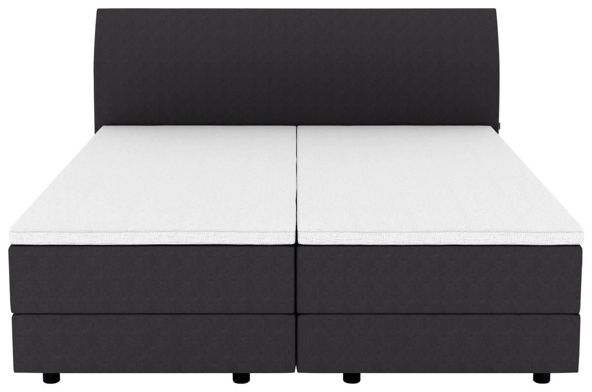 BOXSPRINGBETT 180/200 cm  in Grau  - Schwarz/Grau, KONVENTIONELL, Kunststoff/Textil (180/200cm) - Musterring