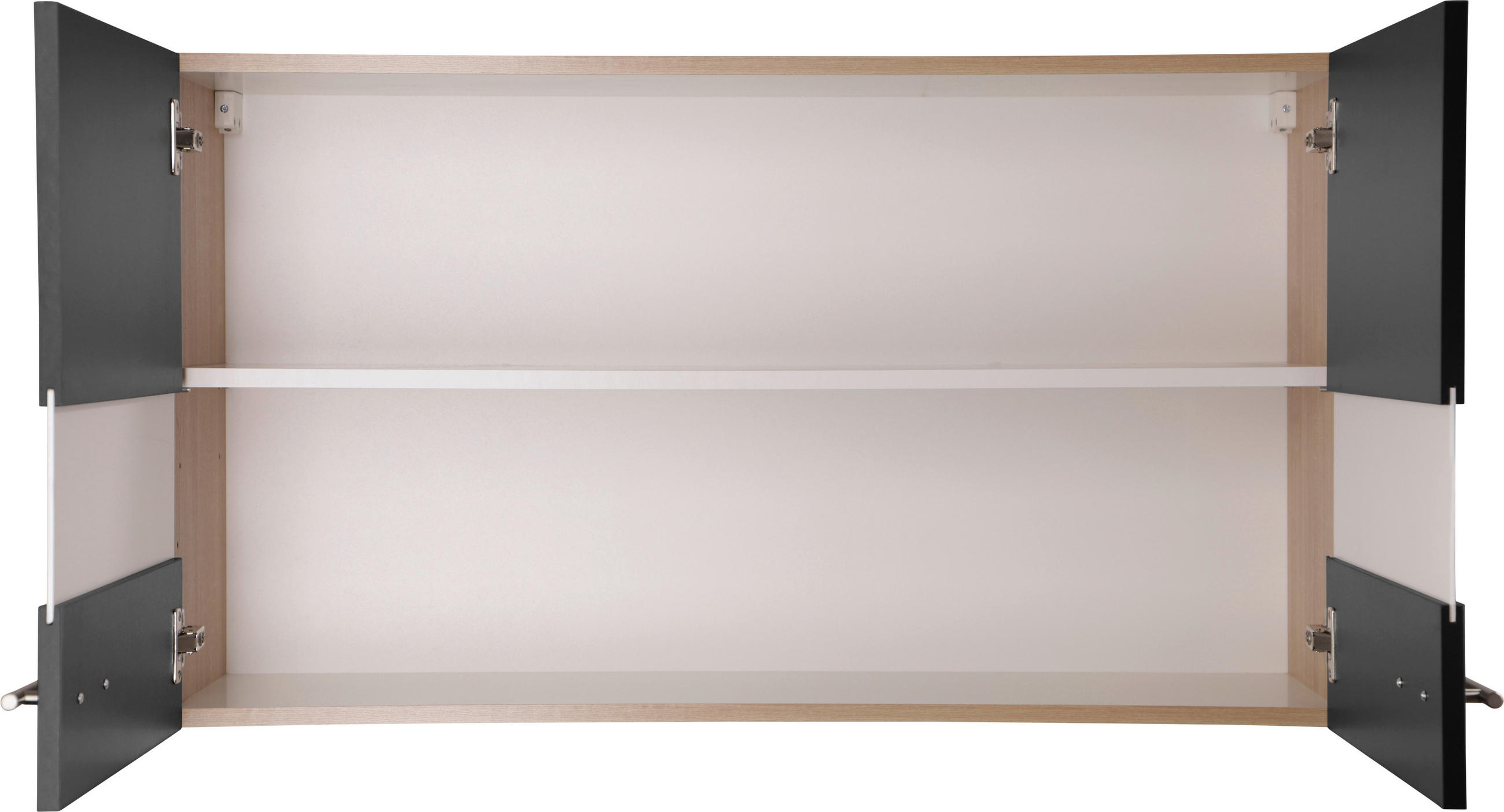 KÜCHENOBERSCHRANK 100/56,1/34,6 cm  in Schwarz, Eichefarben  - Eichefarben/Silberfarben, Basics, Glas/Holzwerkstoff (100/56,1/34,6cm) - Respekta