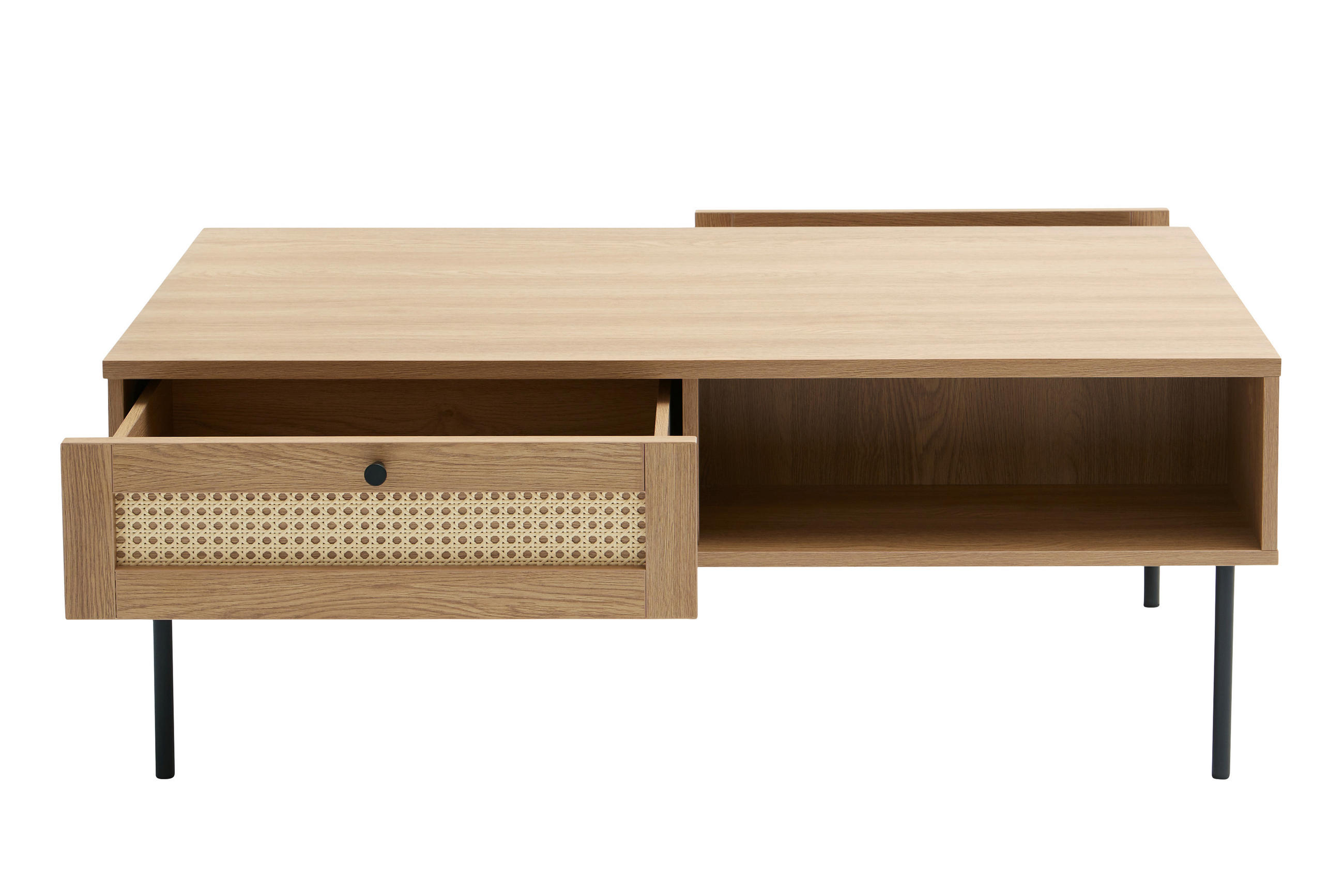 COUCHTISCH 110/60/42 cm rechteckig Eichefarben  - Eichefarben/Schwarz, Basics, Holzwerkstoff/Metall (110/60/42cm) - Boxxx