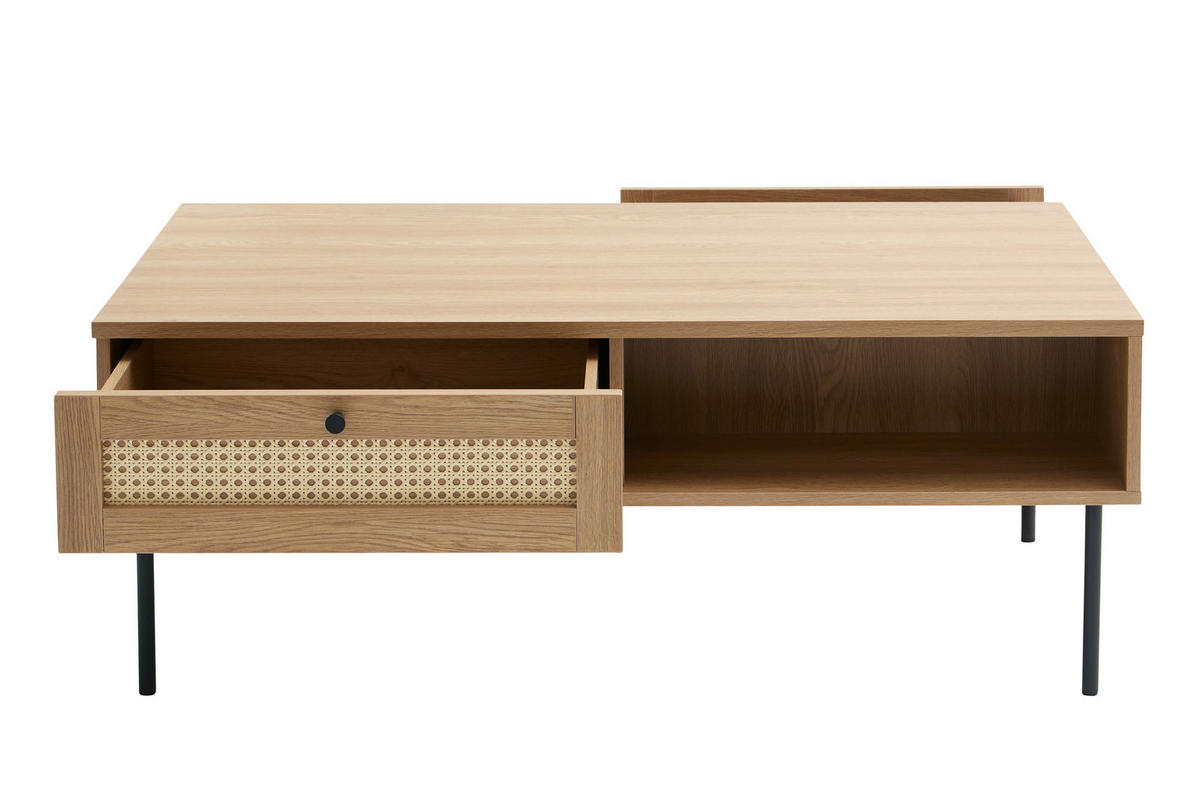 COUCHTISCH 110/60/42 cm rechteckig Eichefarben  - Eichefarben/Schwarz, Basics, Holzwerkstoff/Metall (110/60/42cm) - Boxxx