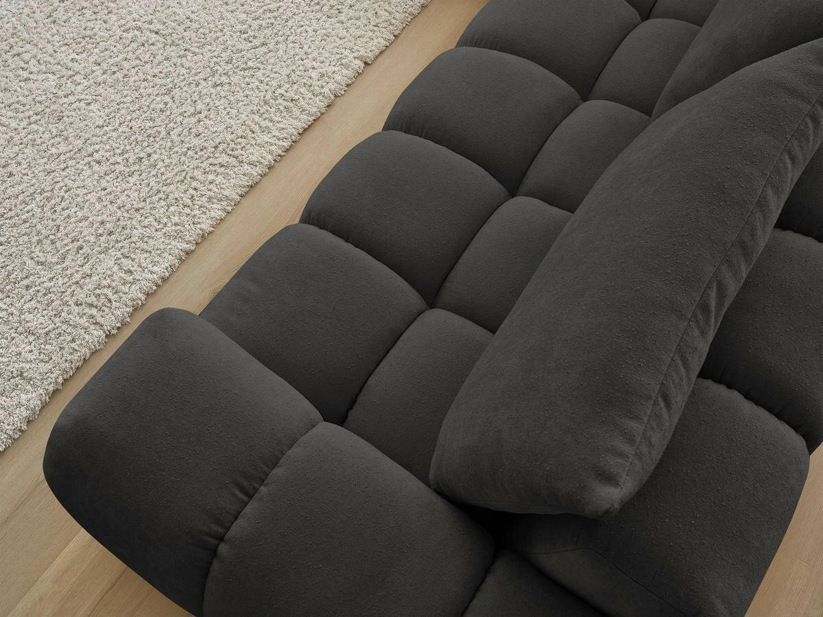 ECKSOFA Ottomane links  EVEREST Schwarz Struktur  - Schwarz, MODERN, Kunststoff/Textil (210/352cm) - Livetastic