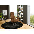 RELAXSESSEL in Leder Karamell  - Edelstahlfarben/Karamell, Design, Leder/Metall (76/119/86cm) - Dieter Knoll