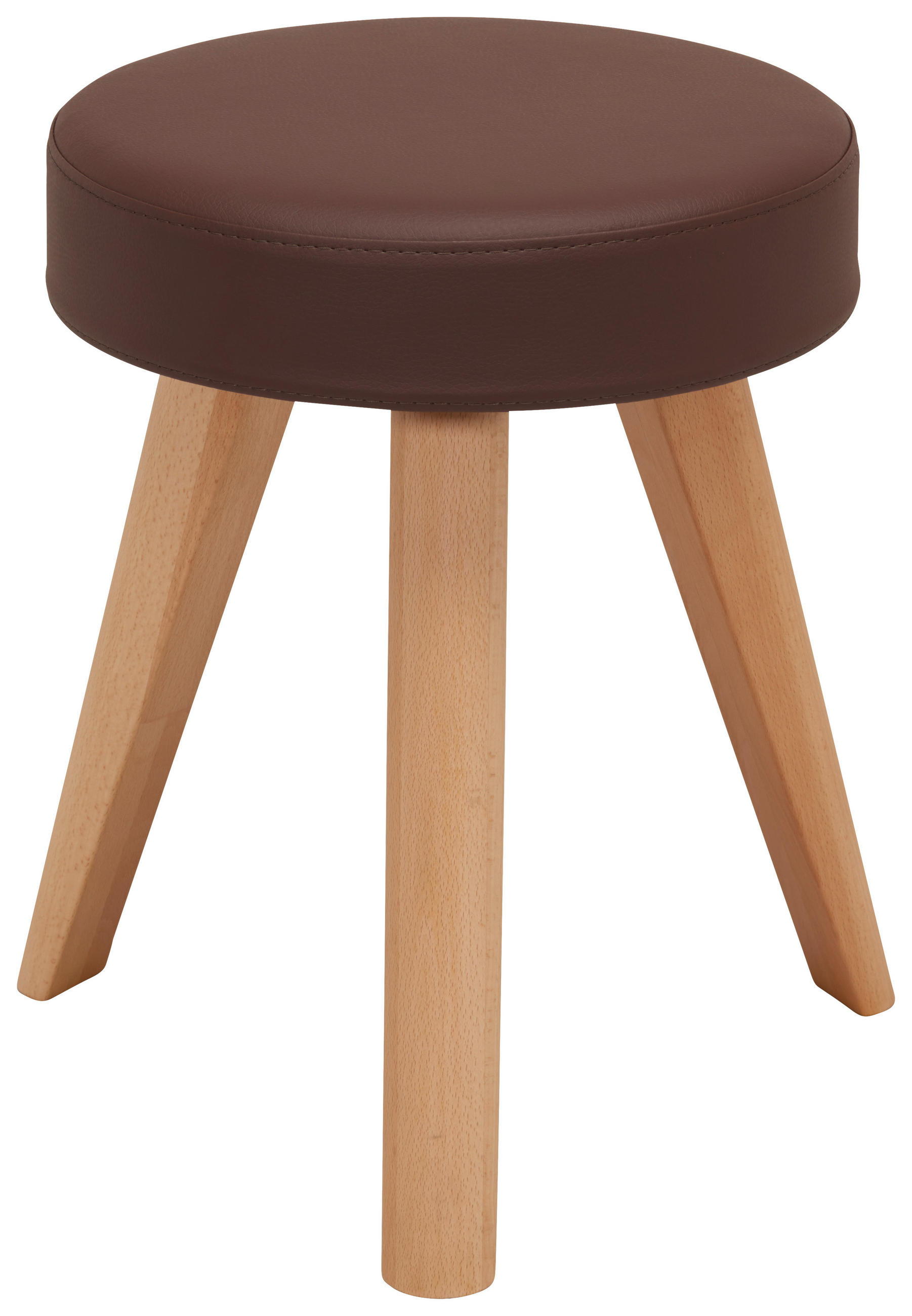 TABURET, dřevo, textil, 35/46/35 cm - barvy buku/hnědá, Natur, dřevo/textil (35/46/35cm) - Linea Natura