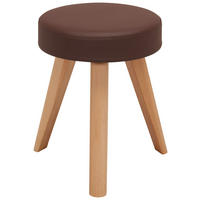 HOCKER in Holz, Textil Braun, Buchefarben  - Buchefarben/Braun, Natur, Holz/Textil (35/46/35cm) - Linea Natura