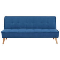 SCHLAFSOFA Webstoff Blau  - Blau/Kieferfarben, Design, Holz/Textil (181/82/85cm) - MID.YOU