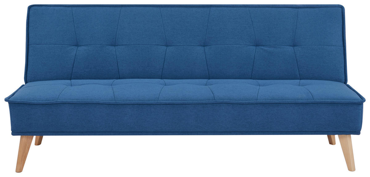 SCHLAFSOFA Webstoff Blau  - Blau/Kieferfarben, Design, Holz/Textil (181/82/85cm) - MID.YOU