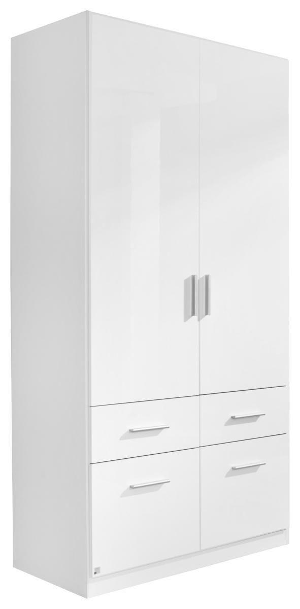 DREHTÜRENSCHRANK in Weiss  - Weiss/Alufarben, Konventionell, Holzwerkstoff/Kunststoff (91/197/54cm) - Carryhome