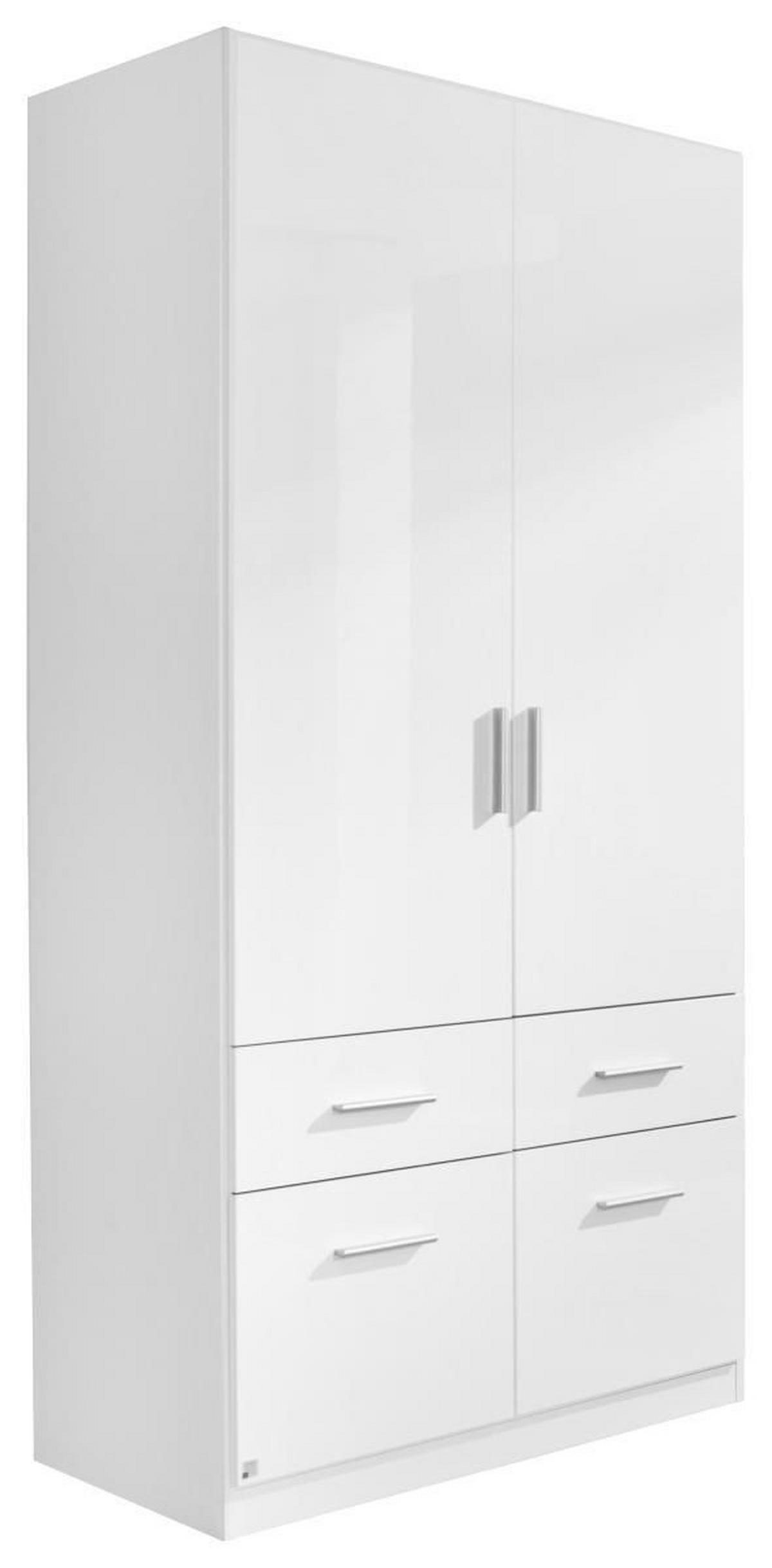 DREHTÜRENSCHRANK in Weiss  - Weiss/Alufarben, Konventionell, Holzwerkstoff/Kunststoff (91/197/54cm) - Carryhome