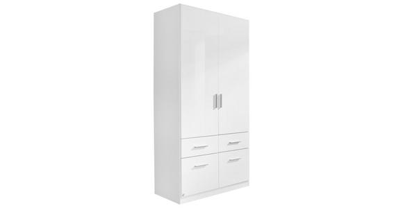 DREHTÜRENSCHRANK 91/197/54 cm 2-türig - Alufarben/Weiß, KONVENTIONELL, Holzwerkstoff/Kunststoff (91/197/54cm) - Carryhome