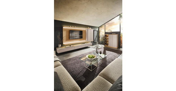 WOHNWAND  in Beige, Eiche Bianco   - Eiche Bianco/Beige, Design, Holz/Holzwerkstoff (349,2/182cm) - Belluti