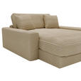 XXL-SESSEL Cord Beige    - Beige/Schwarz, MODERN, Kunststoff/Textil (160/87/190cm) - Carryhome