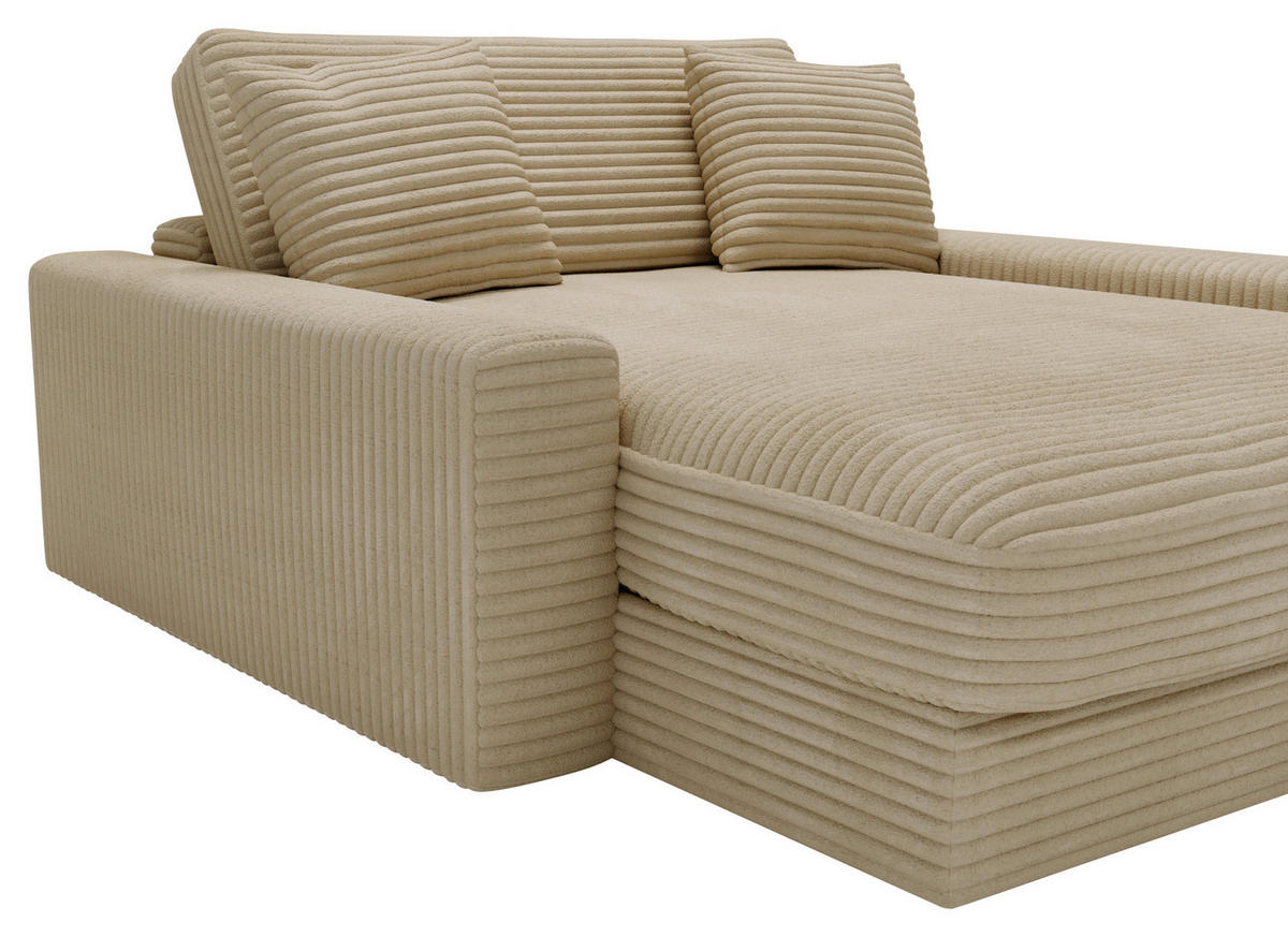 XXL-SESSEL in Cord Beige  - Beige/Schwarz, Modern, Kunststoff/Textil (160/87/190cm) - Carryhome