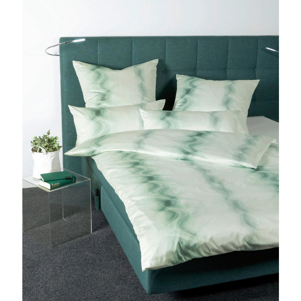 Thumbnail - Janine Bettwäsche Messina, Dunkelgrün, Grün, Textil, Graphik, 155x200 cm, Textiles Vertrauen - Oeko-Tex®, schadstoffgepr...