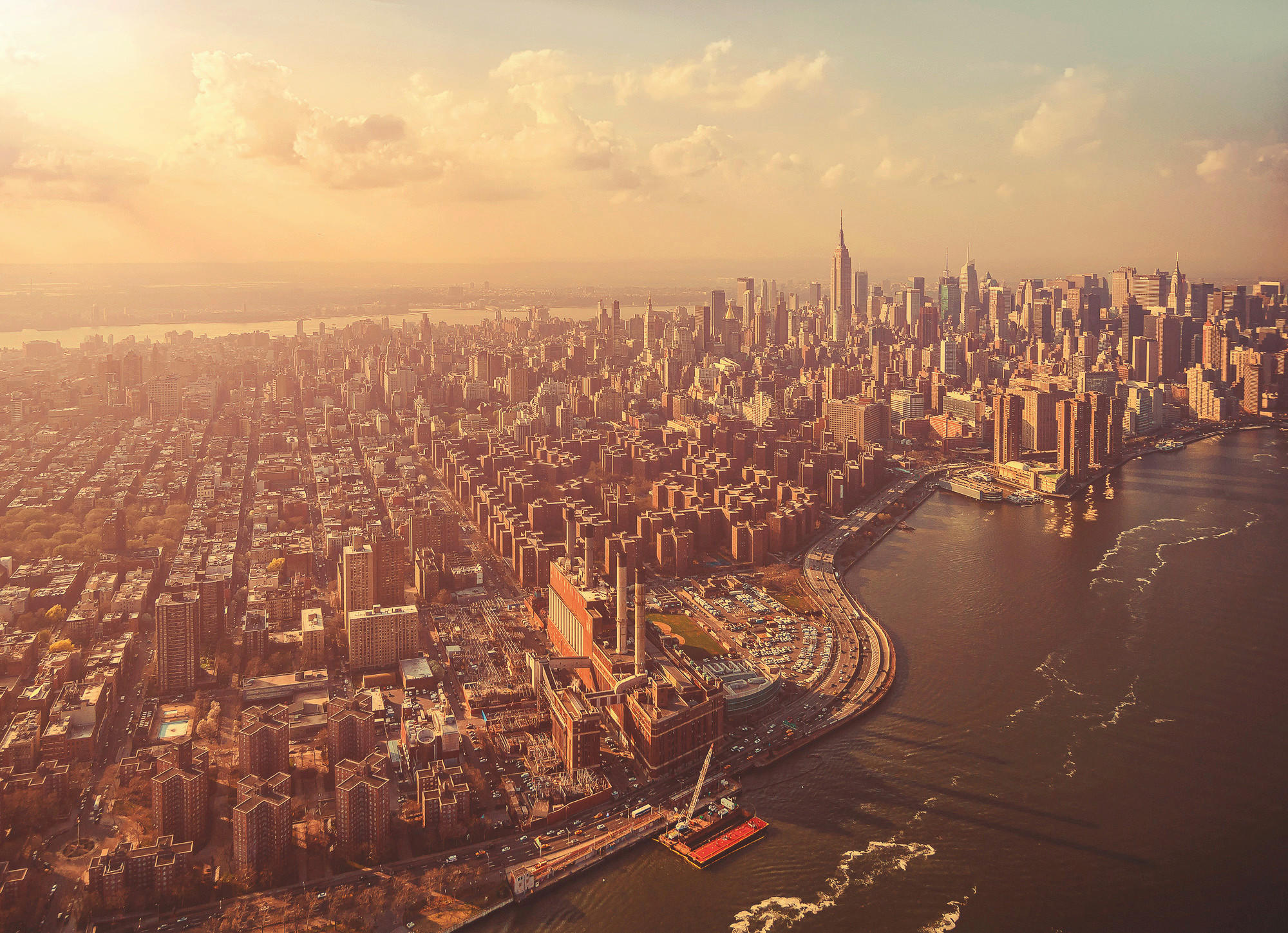 Komar Fototapete Manhattan Braun, Grau 254x184 cm