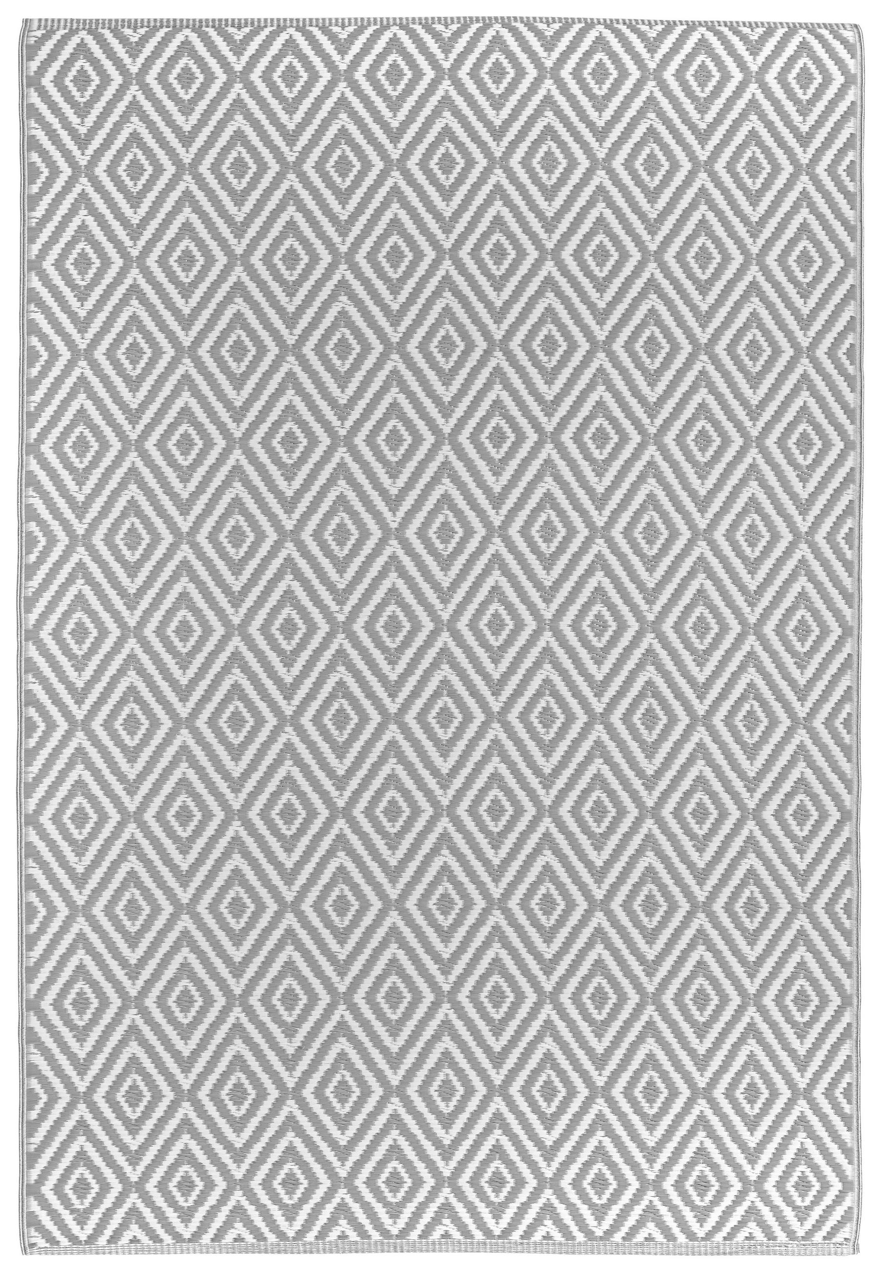 OUTDOORTEPPICH 90/150 cm Ibiza Grau, Weiß  - Weiß/Grau, Trend, Textil (90/150cm) - Boxxx