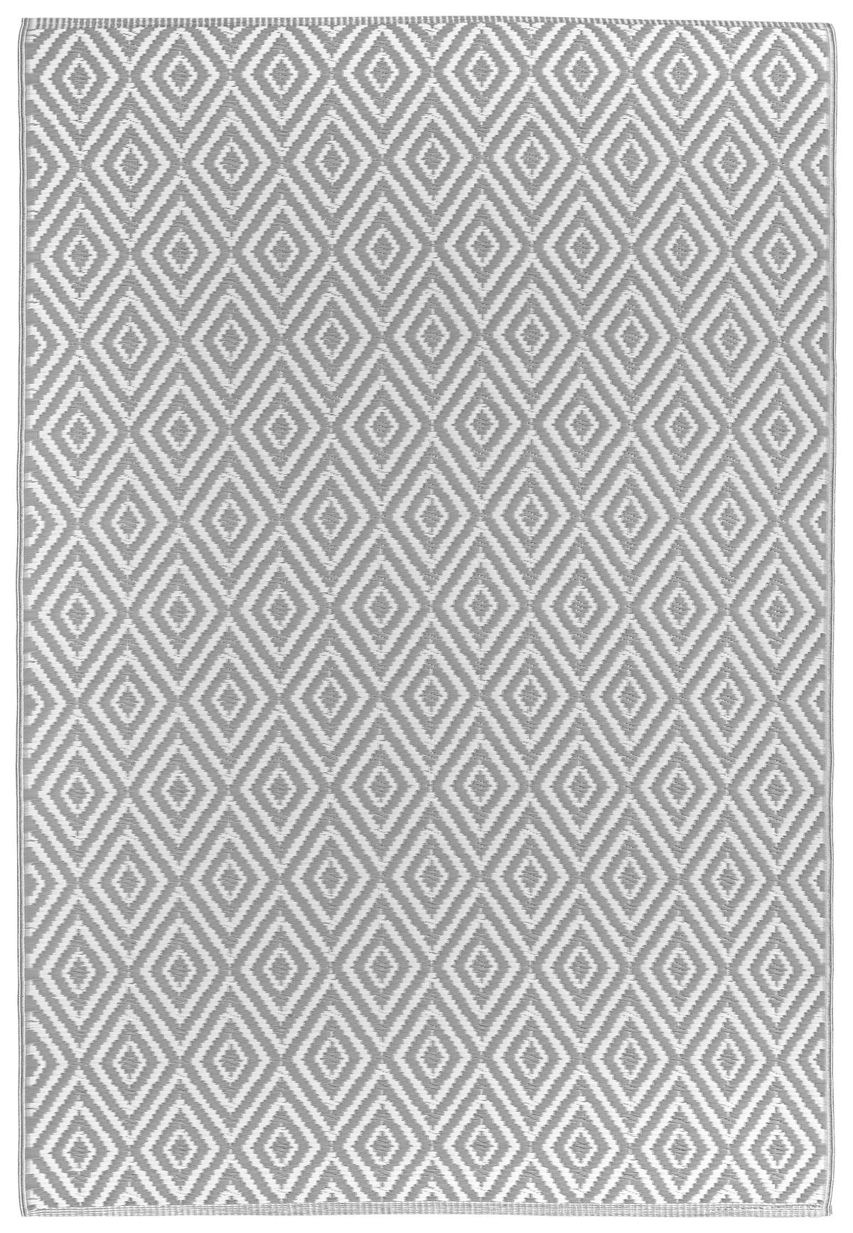 OUTDOORTEPPICH 120/180 cm Ibiza Grau, Weiß  - Weiß/Grau, Trend, Textil (120/180cm) - Boxxx