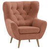 OHRENSESSEL in Flachgewebe Rostfarben  - Eichefarben/Rostfarben, Design, Holz/Textil (87/101/95cm) - Stylife