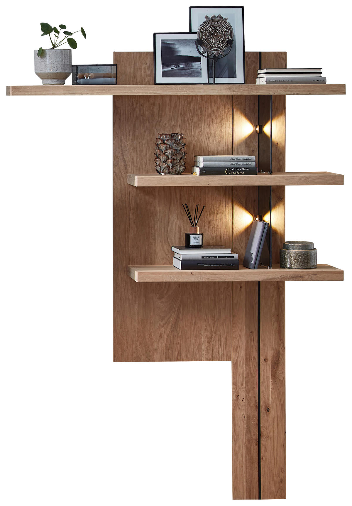 WANDPANEEL Schwarz, Wildeiche  122/174/24 cm  - Wildeiche/Schwarz, Natur, Holz/Holzwerkstoff (122/174/24cm) - Linea Natura