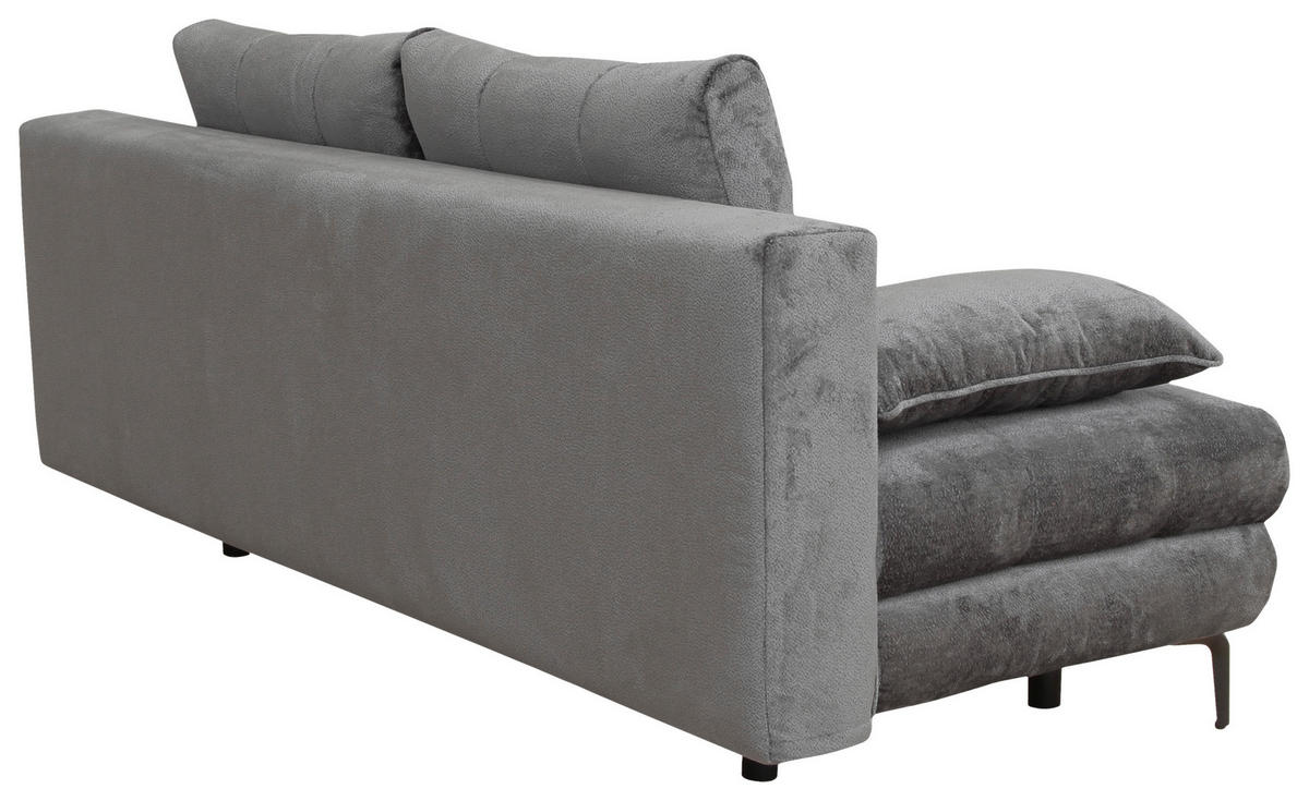 SCHLAFSOFA Chenille Graphitfarben  - Schwarz/Graphitfarben, KONVENTIONELL, Textil/Metall (203/94/96cm) - Carryhome