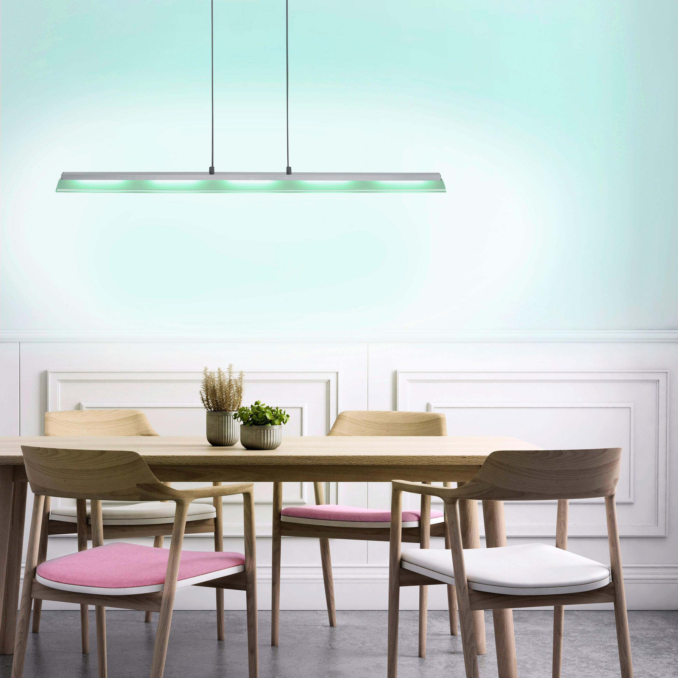LED-DECKENLEUCHTE 100/8,0/120 cm    - Edelstahlfarben, Design, Glas/Kunststoff (100/8,0/120cm)