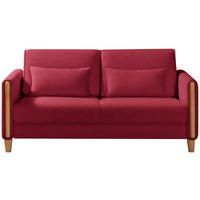 SCHLAFSOFA  in Flachgewebe Rot, Buchefarben  - Buchefarben/Rot, Design, Holz/Textil (174/88/104cm) - Niels Andersson