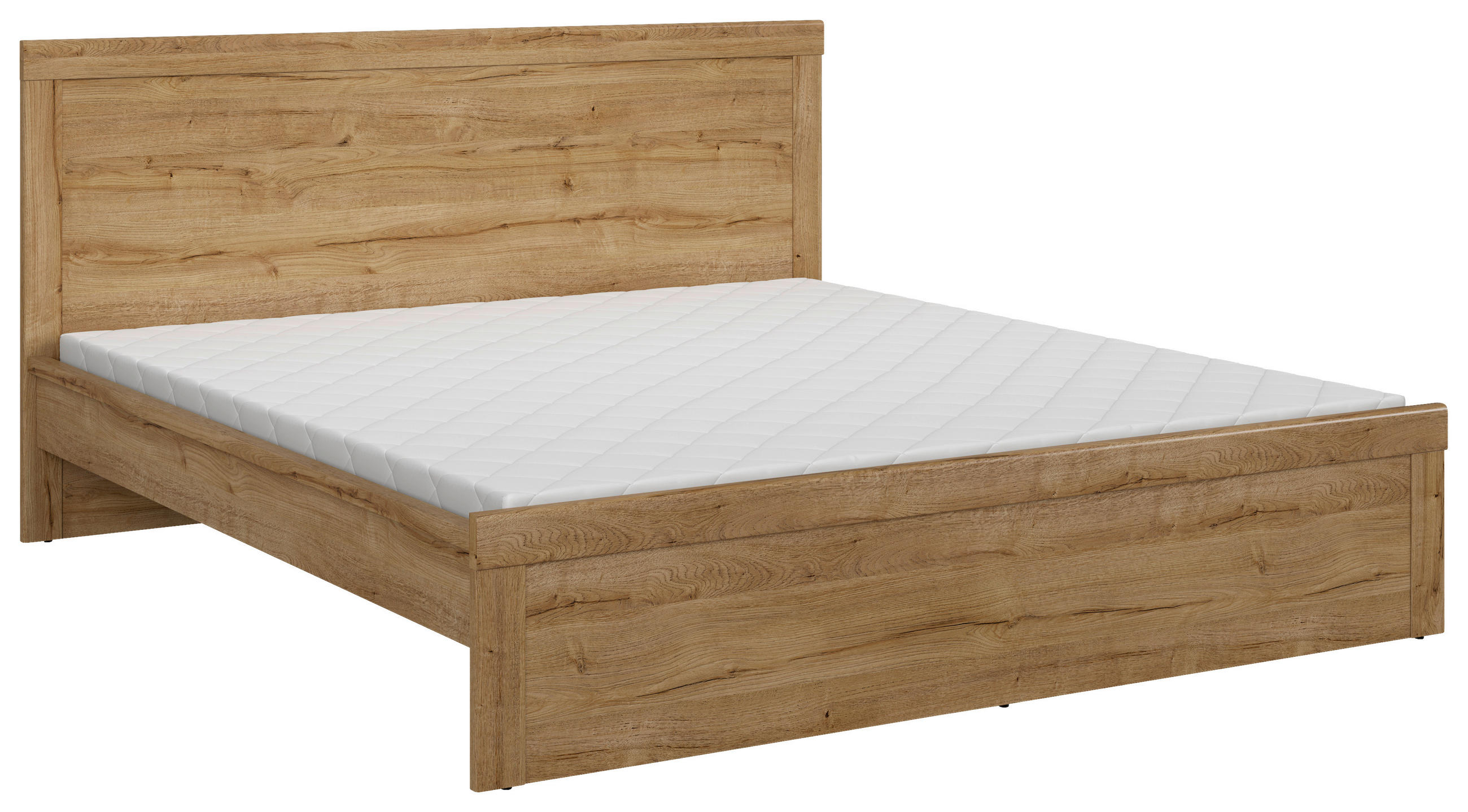 ÁGY 180/200 cm  tölgyfa  - fekete/tölgyfa, Modern, műanyag/faalapú anyag (180/200cm) - MID.YOU