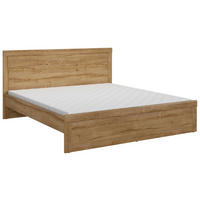 ÁGY 180/200 cm  tölgyfa  - fekete/tölgyfa, Modern, műanyag/faalapú anyag (180/200cm) - MID.YOU