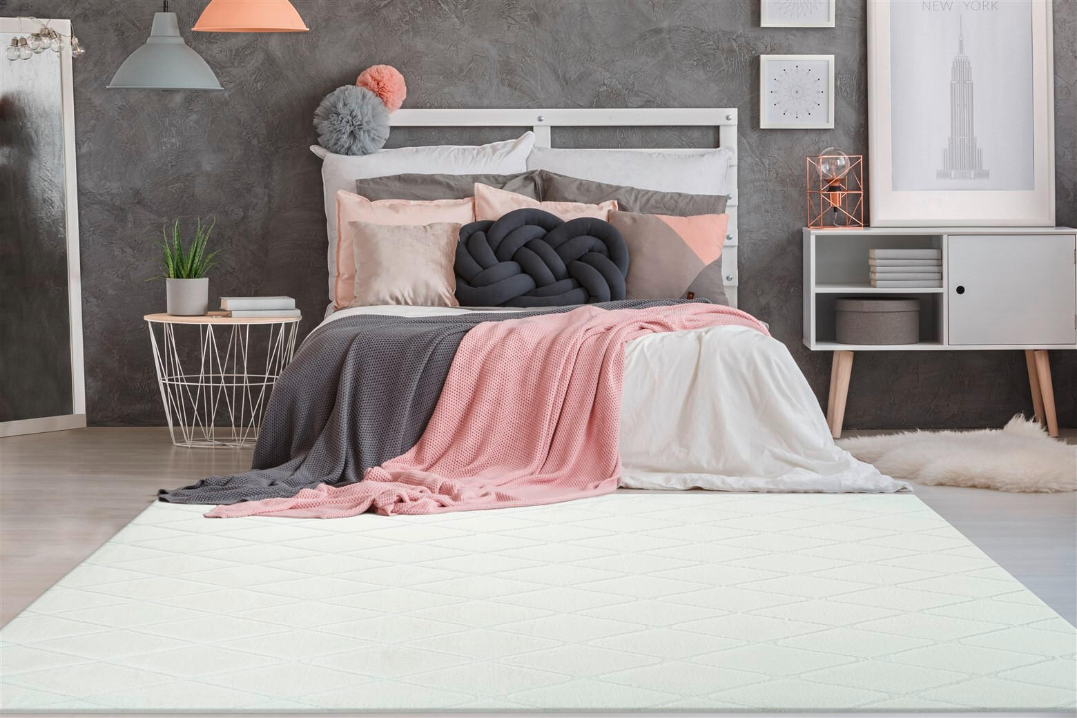 TEPPICH 80/150 cm Vivica 225 Weiß Weiß - Weiß, KONVENTIONELL, Textil (80/150cm)