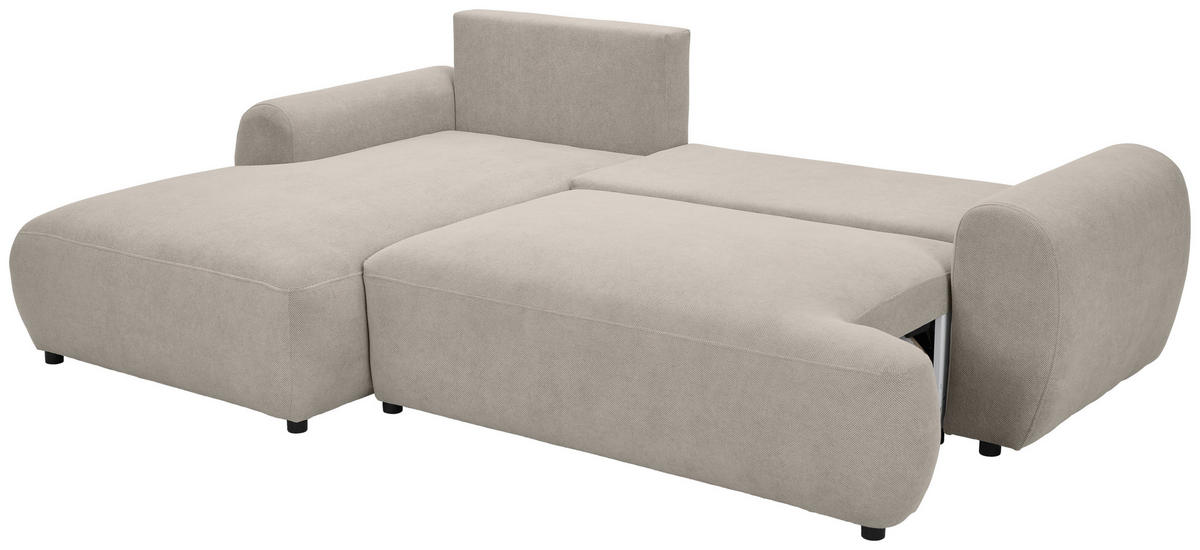 ECKSOFA Beige Webstoff  - Beige/Schwarz, MODERN, Kunststoff/Textil (175/265cm) - Carryhome