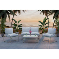 LOUNGEGARNITUR Eisen  - Beige/Grau, MODERN, Glas/Textil (128/62/82cm) - Ambia Garden