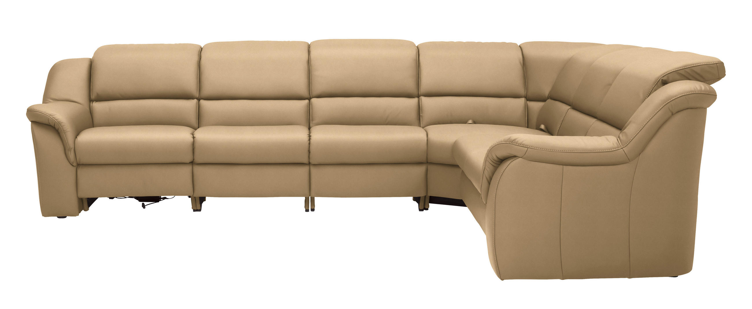 ECKSOFA  in Echtleder Beige  324/260 cm  - Chromfarben/Beige, KONVENTIONELL, Leder/Kunststoff (324/260cm) - Cantus