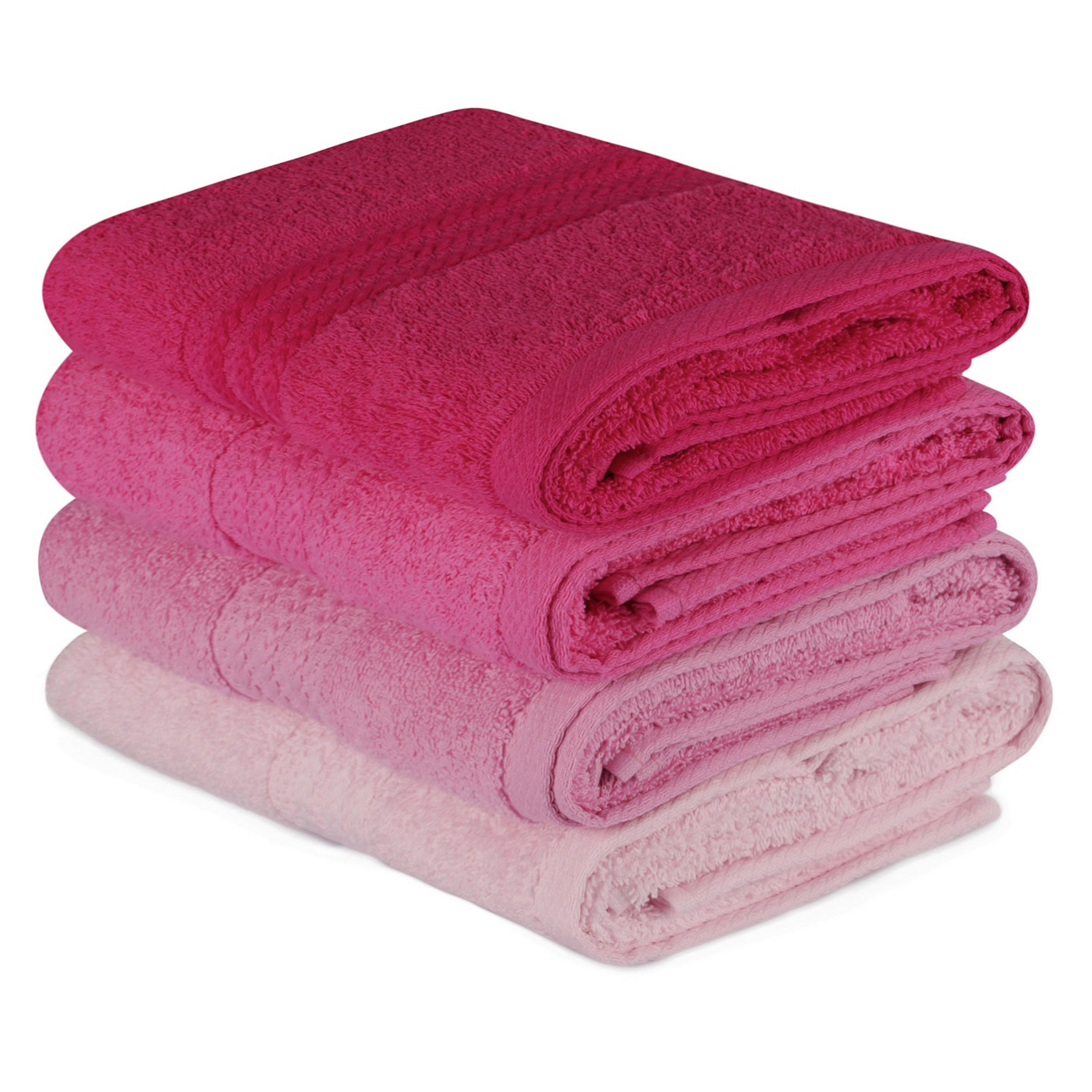 HANDTUCHSET Rosa, Pink, Hellrosa, Dunkelrosa  - Pink/Hellrosa, Basics, Textil (50/90cm)