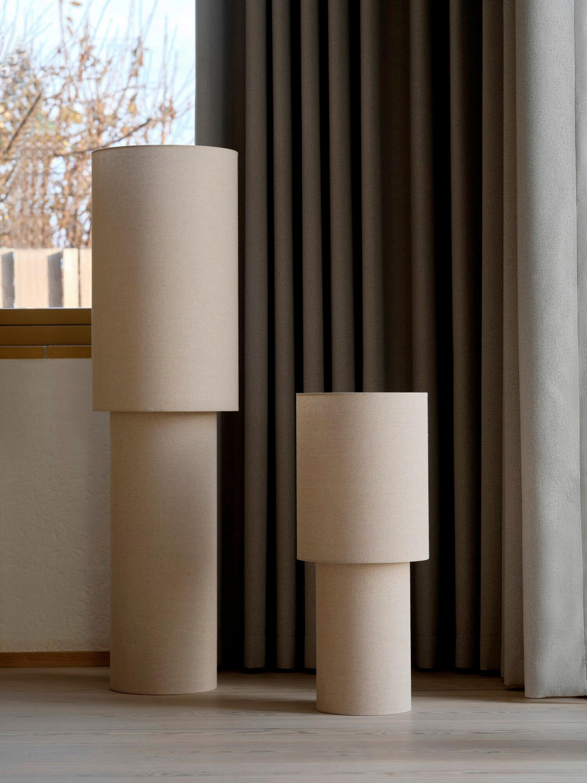 STEHLEUCHTE Izara 60/25/25 cm  - Beige, Design, Textil (60/25/25cm) - Nordlux