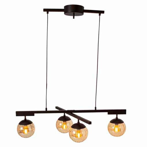 HÄNGELEUCHTE LABELLE 90/59,5/150 cm  - Bernsteinfarben/Schwarz, Design, Glas/Metall (90/59,5/150cm) - By Rydéns