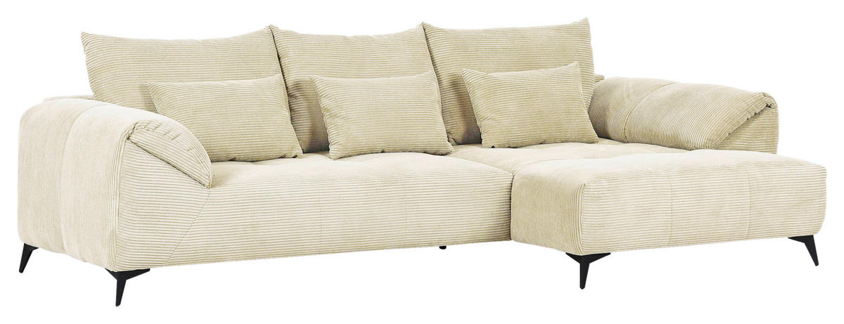 HÖRNSOFFA i manchester naturfärgad  - svart/naturfärgad, Klassisk, metall/textil (311/176cm) - MID.YOU