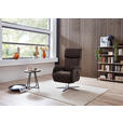 RELAXSESSEL in Leder Dunkelbraun  - Edelstahlfarben/Dunkelbraun, Design, Leder/Metall (70/124/85cm) - Cantus