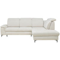 ECKSOFA in Struktur Beige  - Beige/Schwarz, Design, Textil/Metall (292/270cm) - Stylife