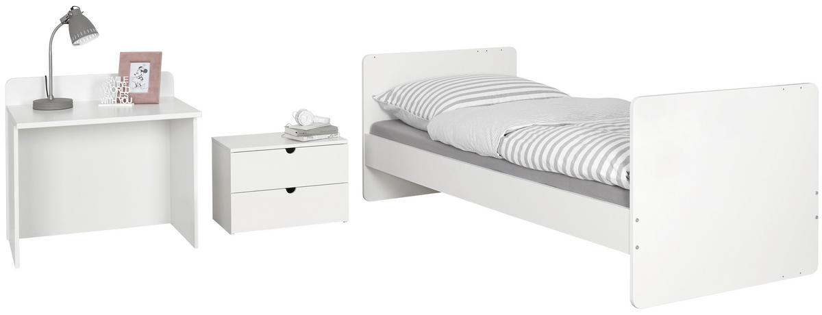 LIT À BARREAUX All in One  205/75/95 cm   - Weiss, Basics, Holz/Holzwerkstoff (205/75/95cm) - My Baby Lou