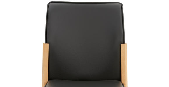STUHL in Holz, Leder Buchefarben, Grau - Buchefarben/Grau, Natur, Leder/Holz (50/88/55cm) - Valnatura